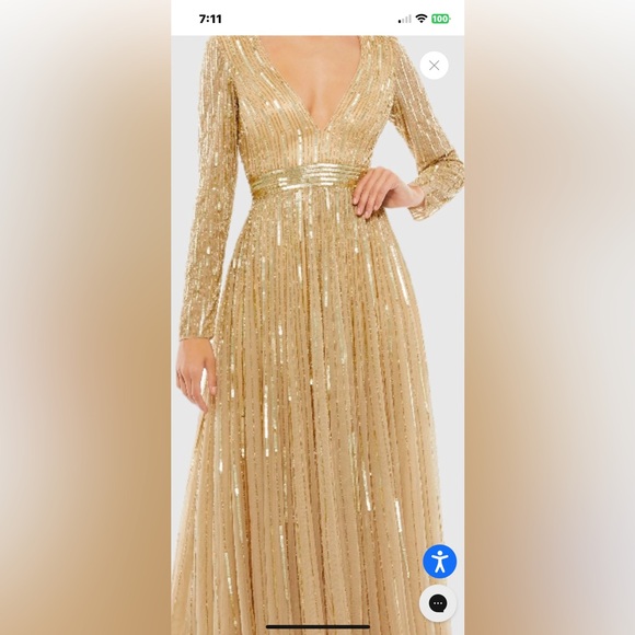 Elegant Gold Sequin Evening Gown